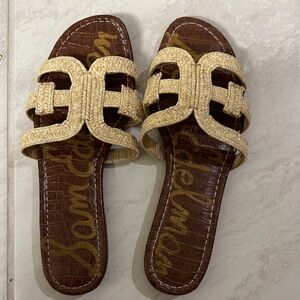 Sam Edelman Women's Cream Woven Slide Sandals